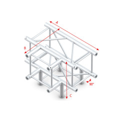 Milos Pro-40 Square F Truss - T-cross + Down 4-way